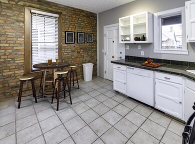 Kitchen with space for cafe table