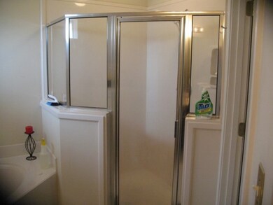 Master bath has separate stall shower