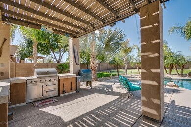 Built in bbq under extended patio