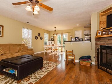 Living room open to dining area