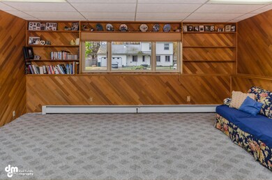 Large Family Room w/ Built-In Shelving