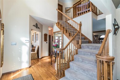 Upon entry, you're greeted with 2 story foyer, stu