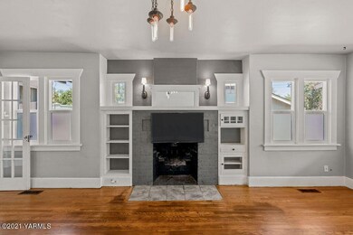 Living room fireplace with darling