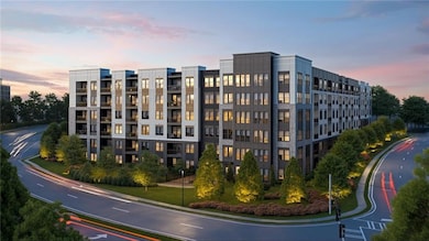 View of outdoor building at dusk