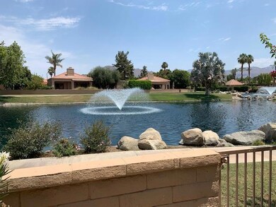 fountain and pond