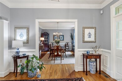 Entry foyer with view of formal dining room