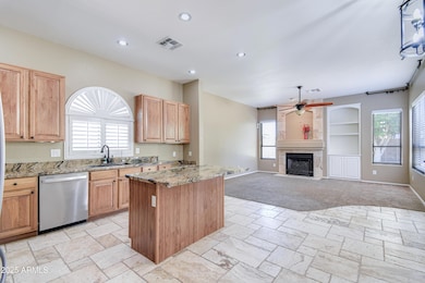 Kitchen Opens to Living Room