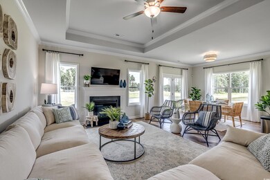 Living room featuring hardwood / wood-style floori