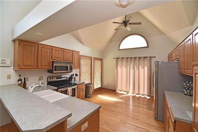 Kitchen looks out over deck and yard!