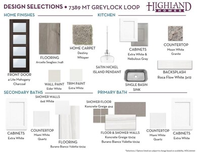Interior Design Finishes: 7389 MT GREYLOCK LOOP 

