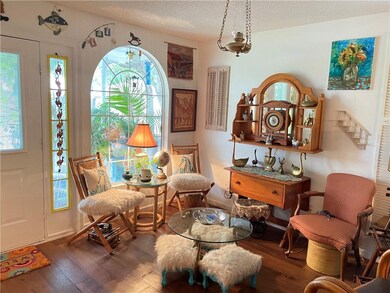 Lots of natural light floods in from the front of