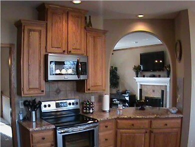 Remodeled Kitchen with View to Living Room