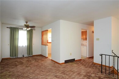 Living room Dining room looking towards kitchen