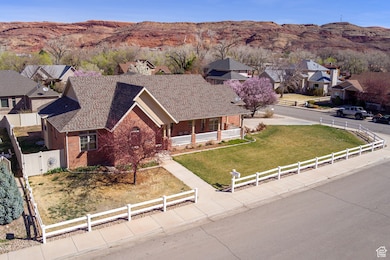 Drone / aerial view featuring a residential view and a mountain view