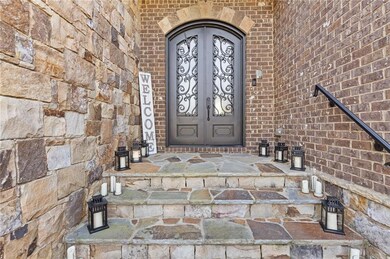 Stunning wrought iron double front door and natura