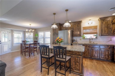 Kitchen island is great gathering spot