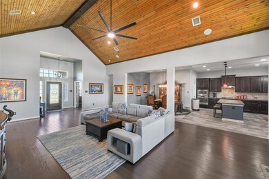 An alternate view of the family room highlights th