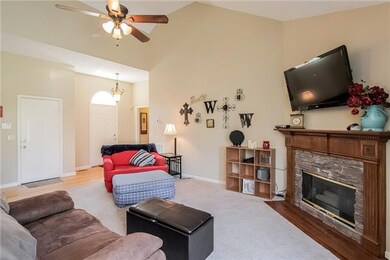 Beautiful gas fireplace with logs