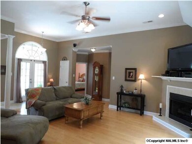 The Great Room is spacious with beautiful wood floors.