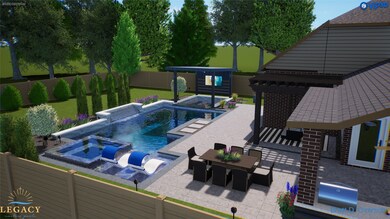 Stunning pool rendering, courtesy of Legacy Custom Pool, enables you to perfectly envision the amazing opportunities this oversized lot offers!