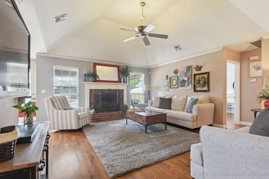 Beautiful living room with vaulted ceilings