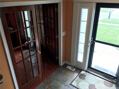 Convenient Home Office with stylish French doors t