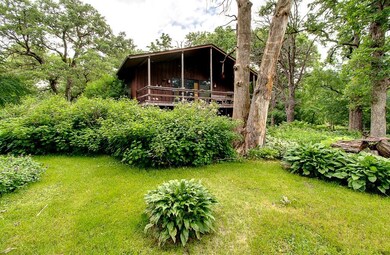 Covered deck and large glass doors get you up clos