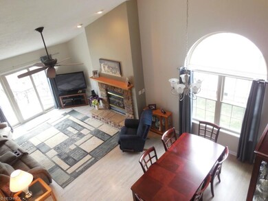 Fantastic sun lit vaulted great room with gas ston