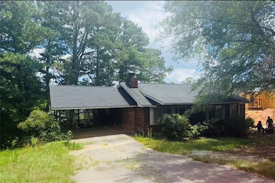 View of front of property featuring roof with shingles, a carport, and concrete driveway