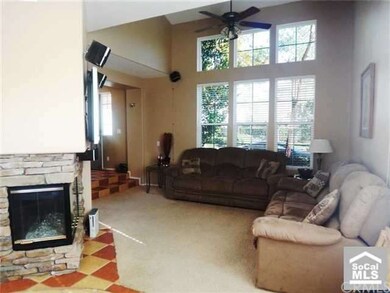 Large living room with soaring ceilings