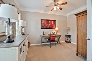 Large office to the left of the front door.