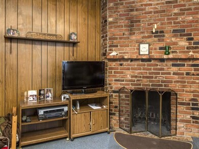 ...a beautiful brick fireplace.