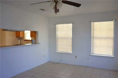 Living room with pass through to kitchen