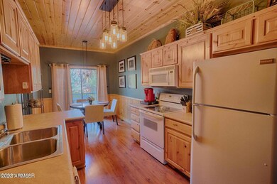 Kitchen facing dining area