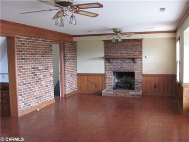 Den/Family/Great Room - Family Room with Brick Fir