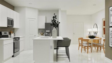 Virtually staged. Kitchen