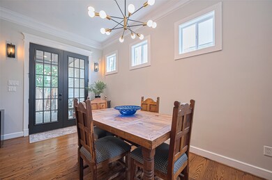 Dining area leads to the outdoor space through dou