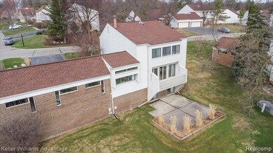 Aerial perspective of suburban area