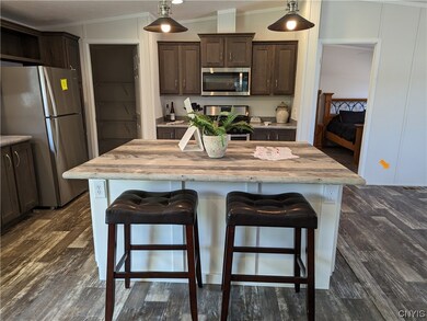 View of Island, stove area with wrap around cabine