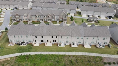 Aerial perspective of suburban area