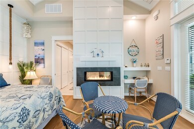 Soaring ceilings lend to a grand feel.