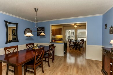 Large dining room opens to kitchen and breakfast a
