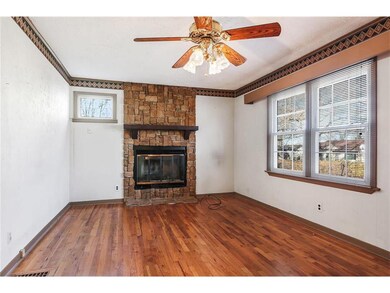 Living room with fireplace