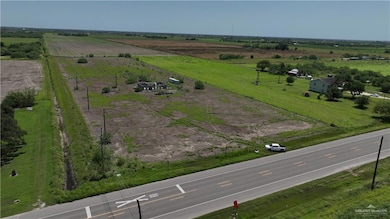 Overview of rural landscape featuring farmland