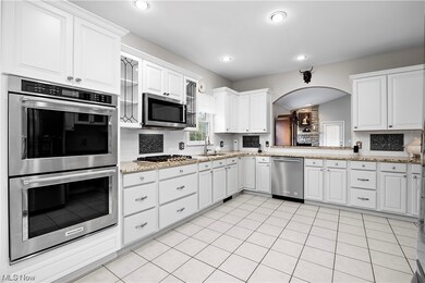 Double oven and cooktop.