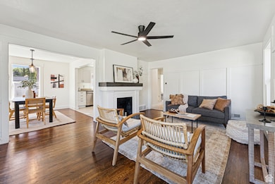Living area, dining, looking into kitchen