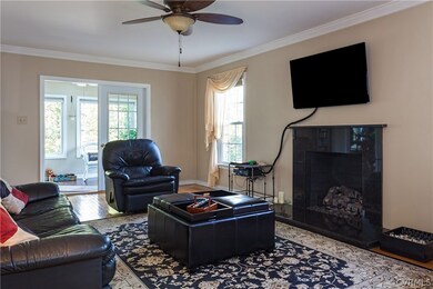 Vent free gas fireplace in great room open to sunr