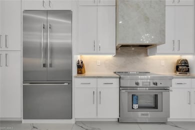 Kitchen with Wine Cooler, Stainless Steel Appliances