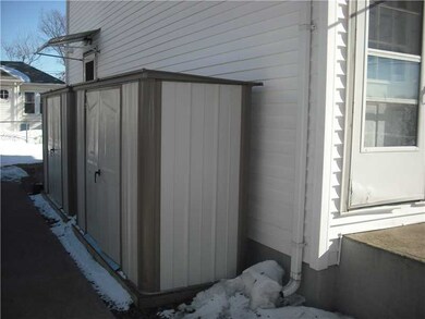 Exterior Back. separate storage for each floor