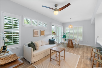 Plantation shutters throughout